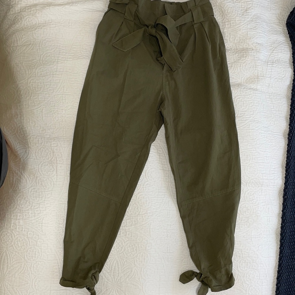 Olive green dress joggers
